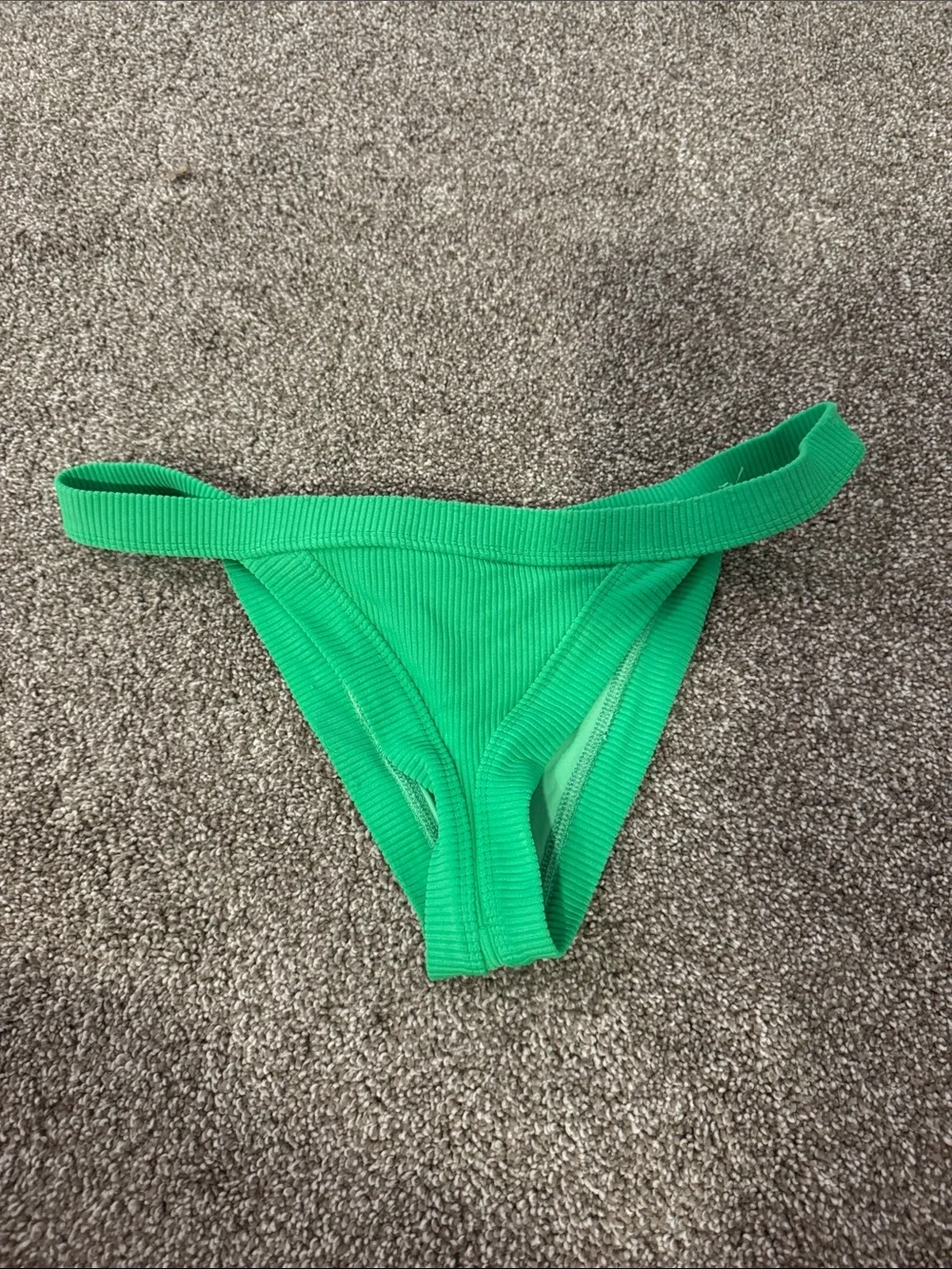Frankie's Bikinis Green Ribbed Bikini Bottom